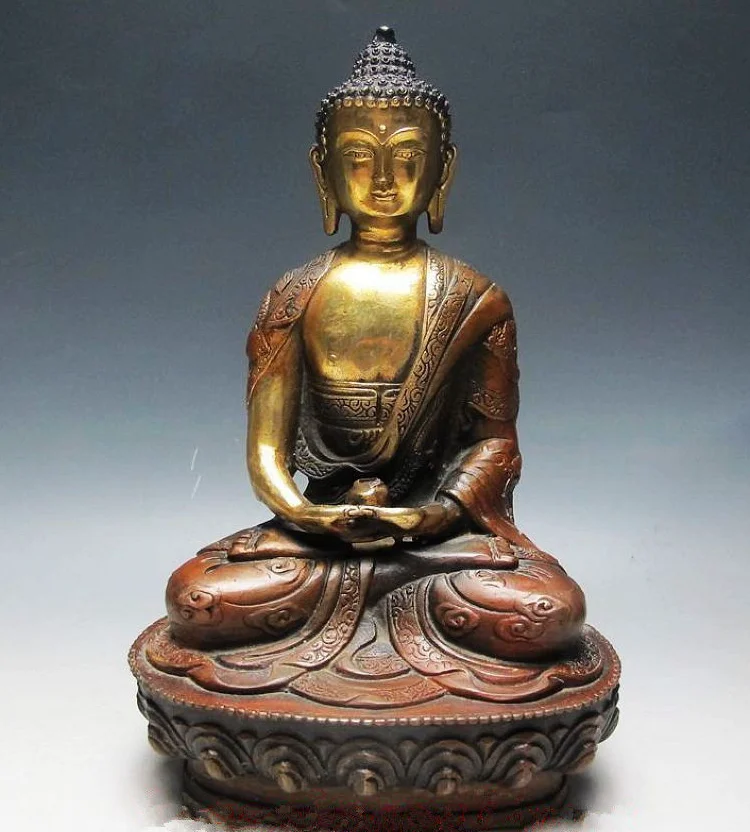 

8.07 inch / OLD TIBETAN BRASS BUDDHISM BODHISATTVA SAKYAMUNI BUDDHA STATUE