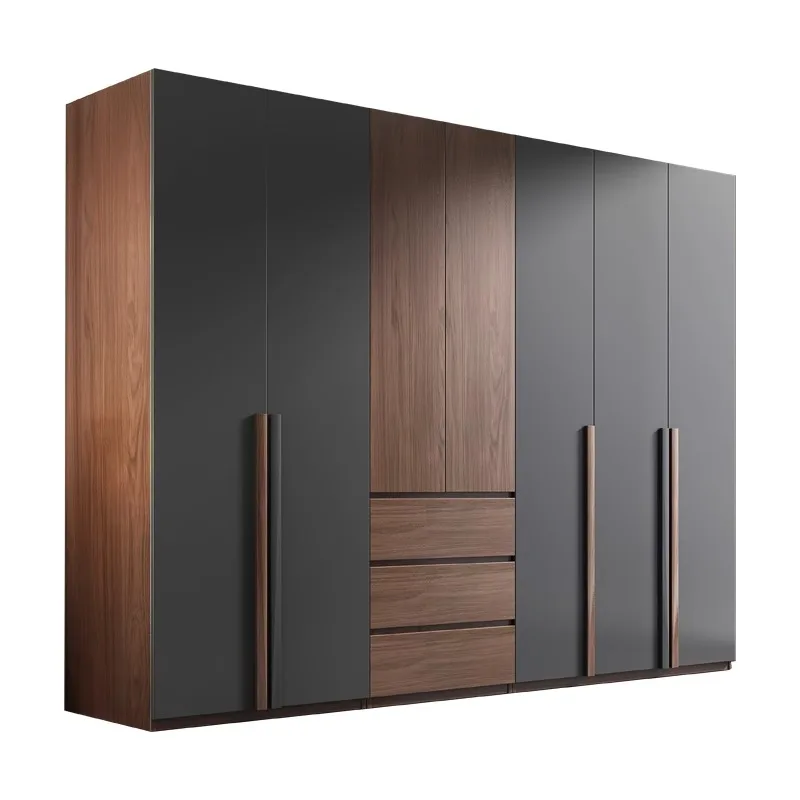 

Nordic wardrobe household bedroom two-door three-door combination cabinet simple modern rental small apartment wooden wardrobe