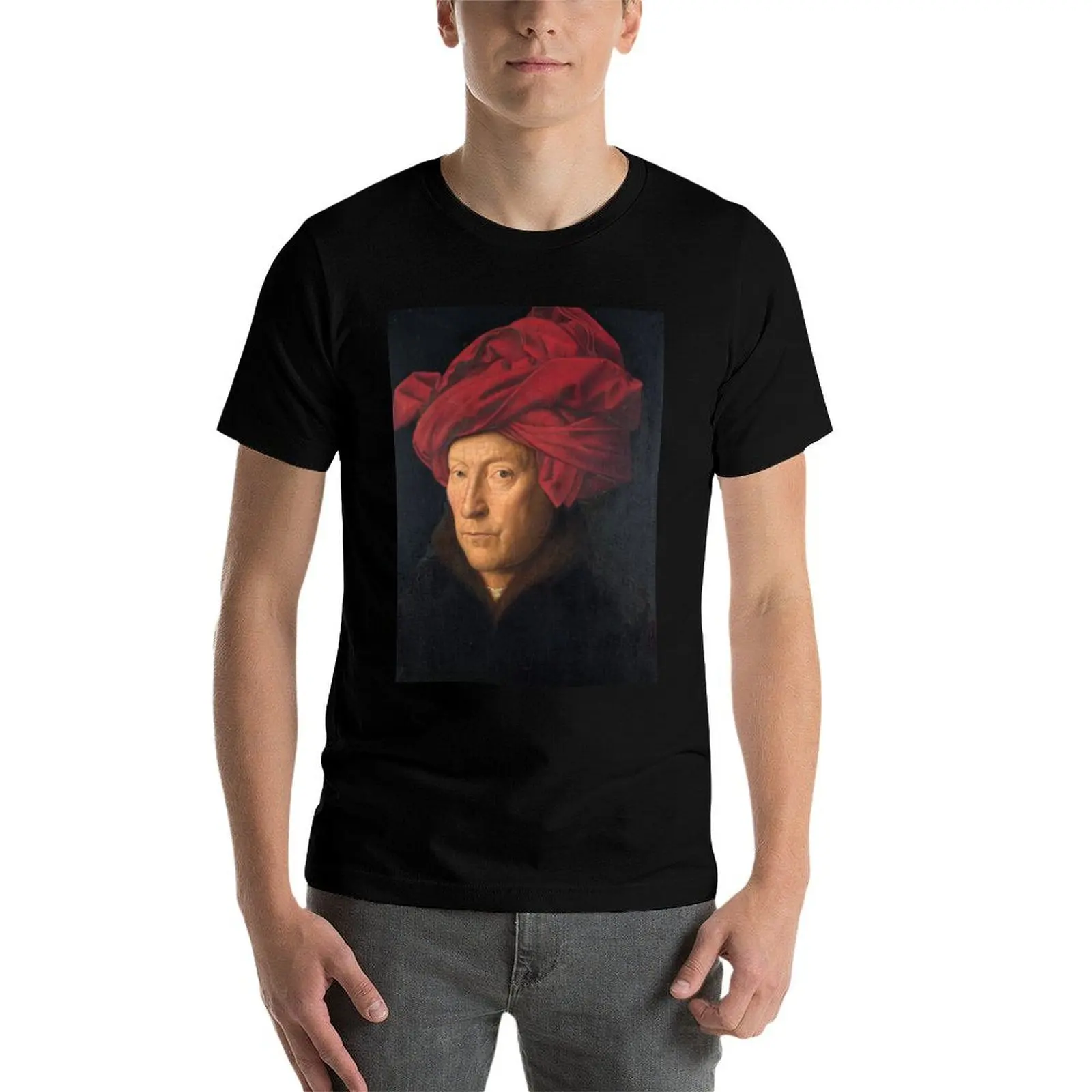 

Jan van Eyck – A Portrait of a Man with a Turban T-Shirt man t shirt cotton t shirts with prints T-Shirt