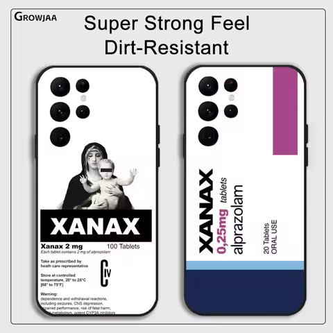 C-Chill P-Pill XANAX Plating Phone Case For Samsung Galaxy S25 S24 S22 S23 Ultra S21 S20 Plus 5G Protective Silicone Funda