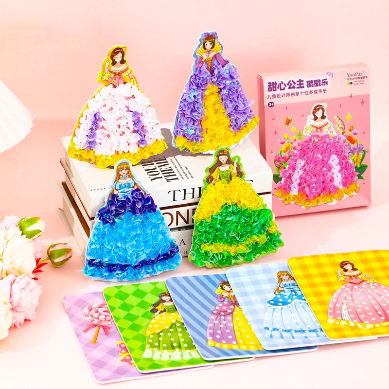 Crianças tecido arte creze poke desenho artesanato brinquedos criativo quebra-cabeça punctura pintura cutucando adesivo crianças presente de aniversário para a menina