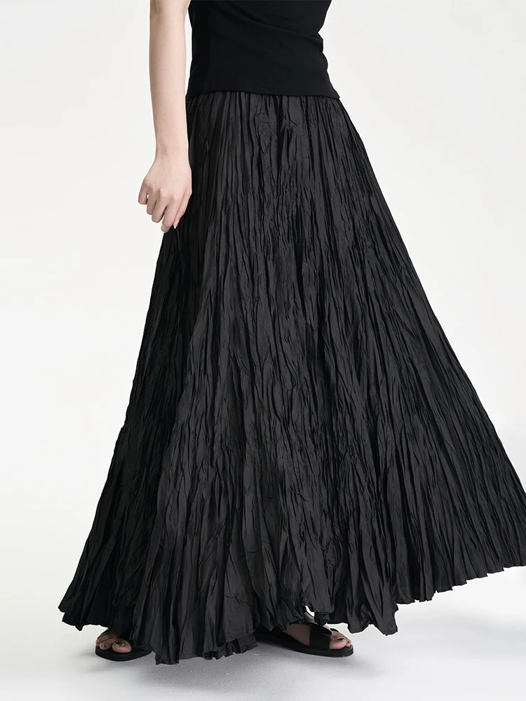 Land And Mountain Island Spring Summer A-Line  Skirt 5 Meters Dark Heavy Industry Women's Casual Breathable Polyester Fib...