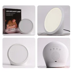 Sad Light Therapy Lamp Round LED Light 10000Lux Depression Treatment Night Light 3 Color Temperature Mode Intelligent Timing