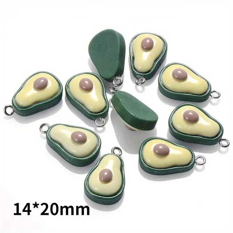 20Pcs Lot Mini Imitation Avocado Pendants for DIY Jewelry Making Earrings Necklaces Supplies