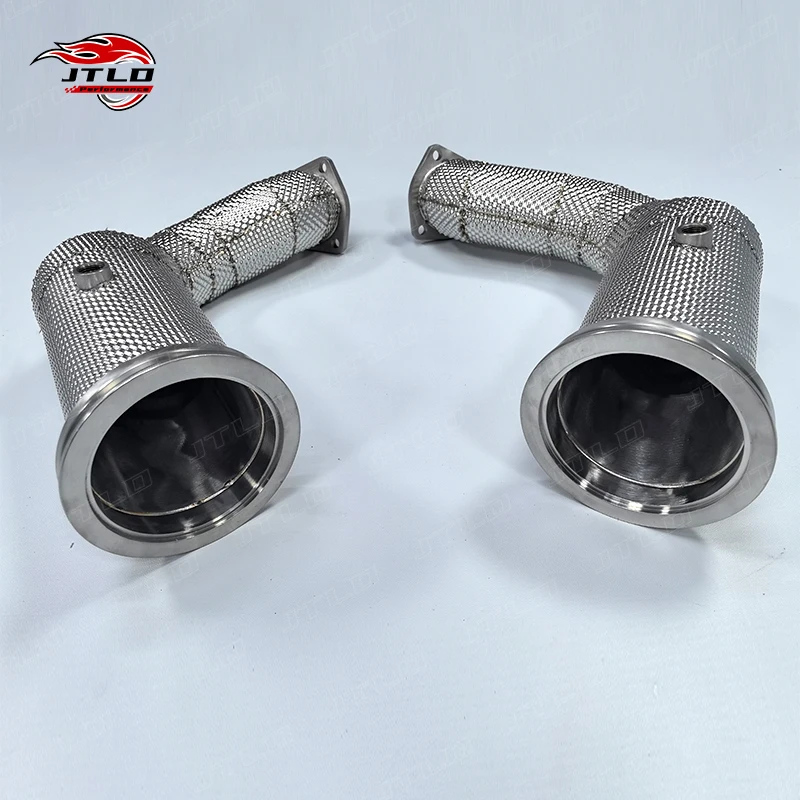 ماسورة العادم النازل مع درع الحرارة لـ Lamborghini URUS لأودي RSQ8 4.0 V8 2018 بدون أنابيب اختبار العادم بدون قطط OPF