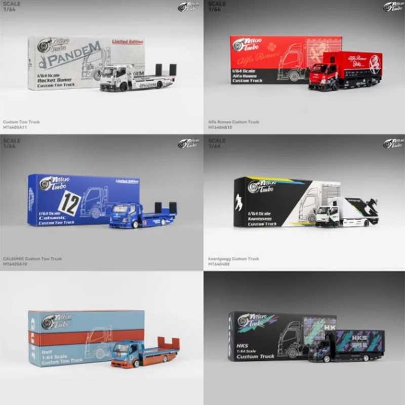 

Модель автомобиля Mega Gear 1:64: Модифицированный розовый динозавр в ливре, полноприводный прицеп-платформа, литая под давлением модель из сплава для коллекции