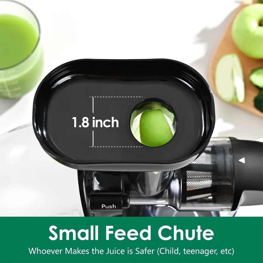 コールドプレス技術を採用した低速咀嚼ジューサー、2つの速度モードと静かなモーターで新鮮な野菜や果物のジュースを抽出、逆回転機能付き