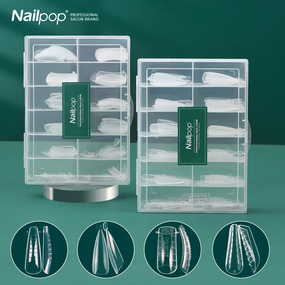 Nailpop Nails Art Tool Set Quick Building Mold Nail Brush Kit Dual Forms Nail Extension System With Nail Pen Gel Clips 120pcs