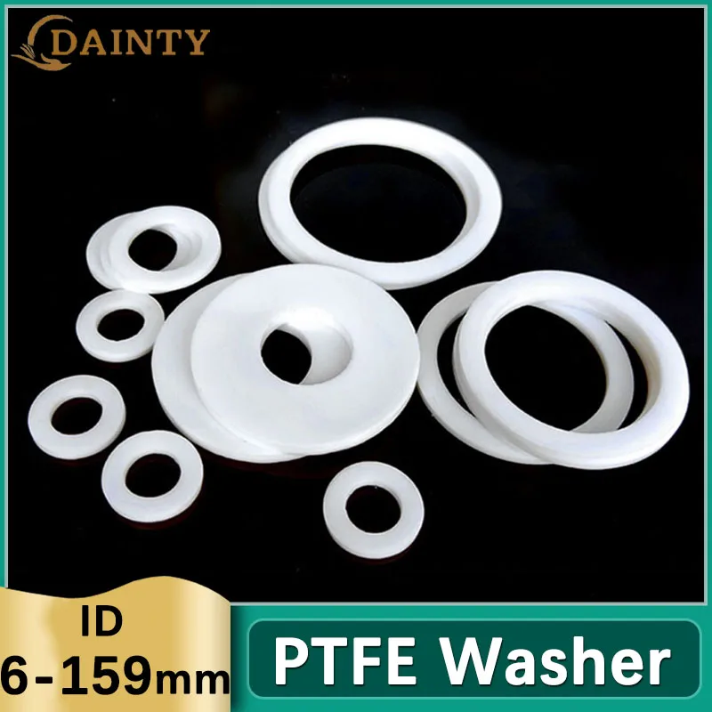 

PTFE Flat Washer Sealing O Ring Gasket Flange Pressure Gauge Water Pipe Joint Spacer Sealing For Pressure Gage Inner Dia 6-159mm