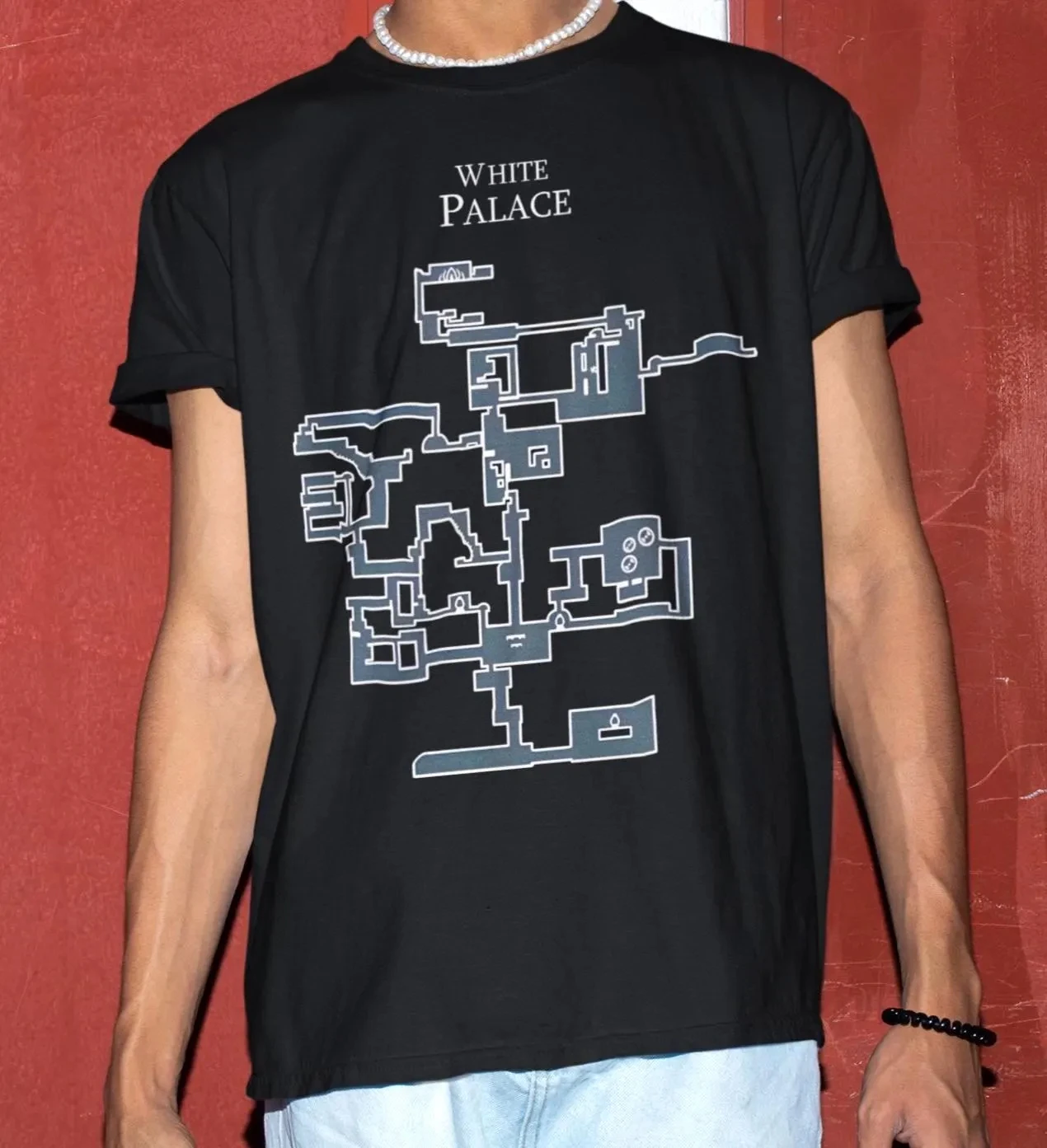 Hollow Knight White Palace Map Shirt - Hornet Warrior Tee, Summer Men's and Women's Loose and Breathable T-shirt Top