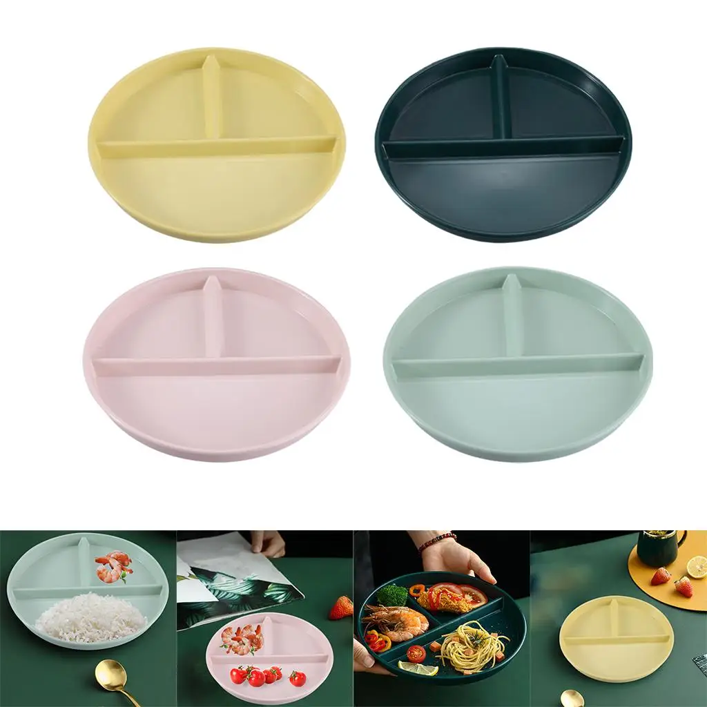 Divided Plates, 3 Section Lightweight Baby Dishes Tableware Kids Dinnerware for