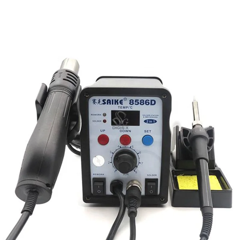 Heat Gun Soldering Station 8586D Digital Rework Station and Soldering Iron 2 in 1 220V Power Tools Electric