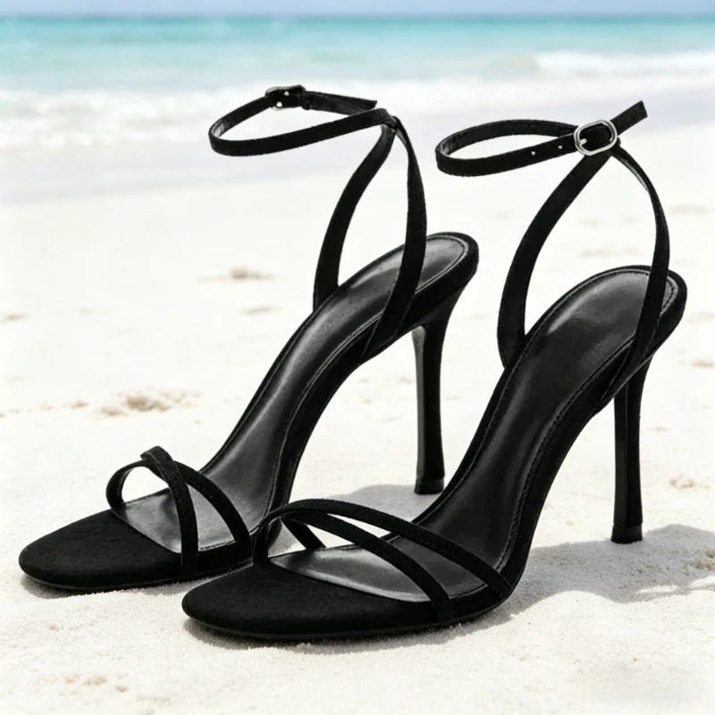 

Fashion Cross-tied High-Heel Sandal Women Elegant Ankle-Strap Buckle Designer Shoe Sexy Open-Toe Stiletto Heels Zapatos De Mujer
