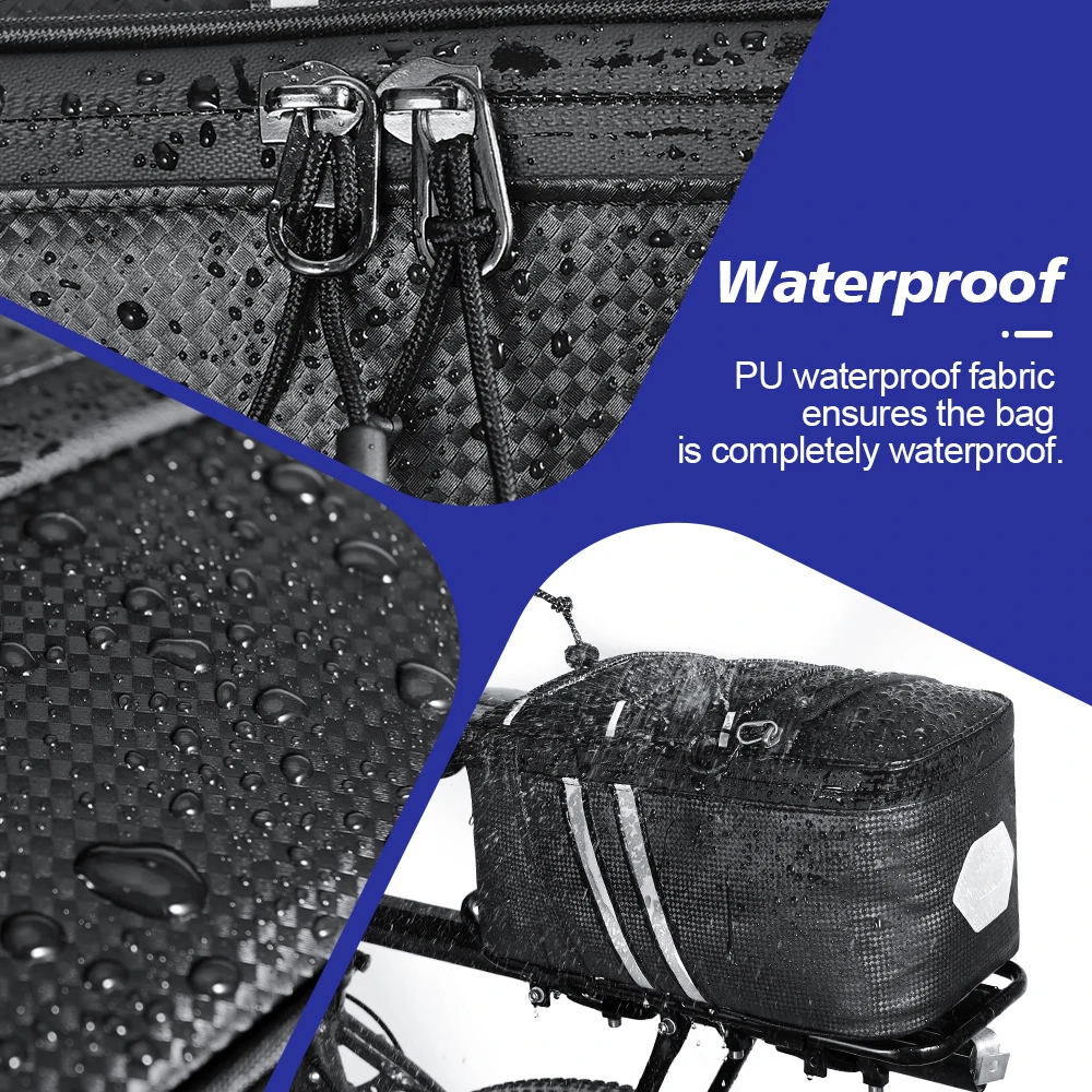 NEWBOLER Fahrrad-Gepäckträgertasche 10L Fahrrad-Hecktasche Wasserabweisende Fahrrad-Gepäckträgertasche Fahrrad-Rücksitztasche Radfahren Bikepacking – Detail 9