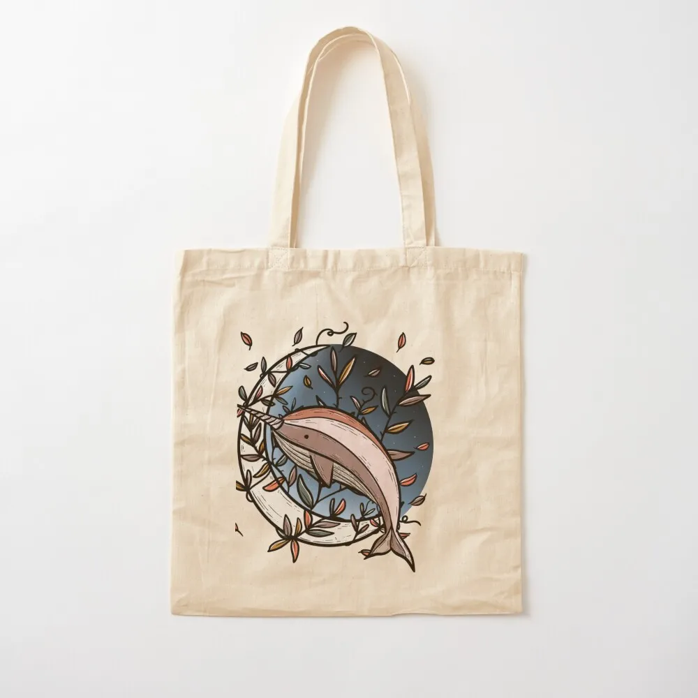 Narwhal Jumping Over the Moon Tote Bag shopper bags for women eco bag folding canvas tote tote bags cloth bags