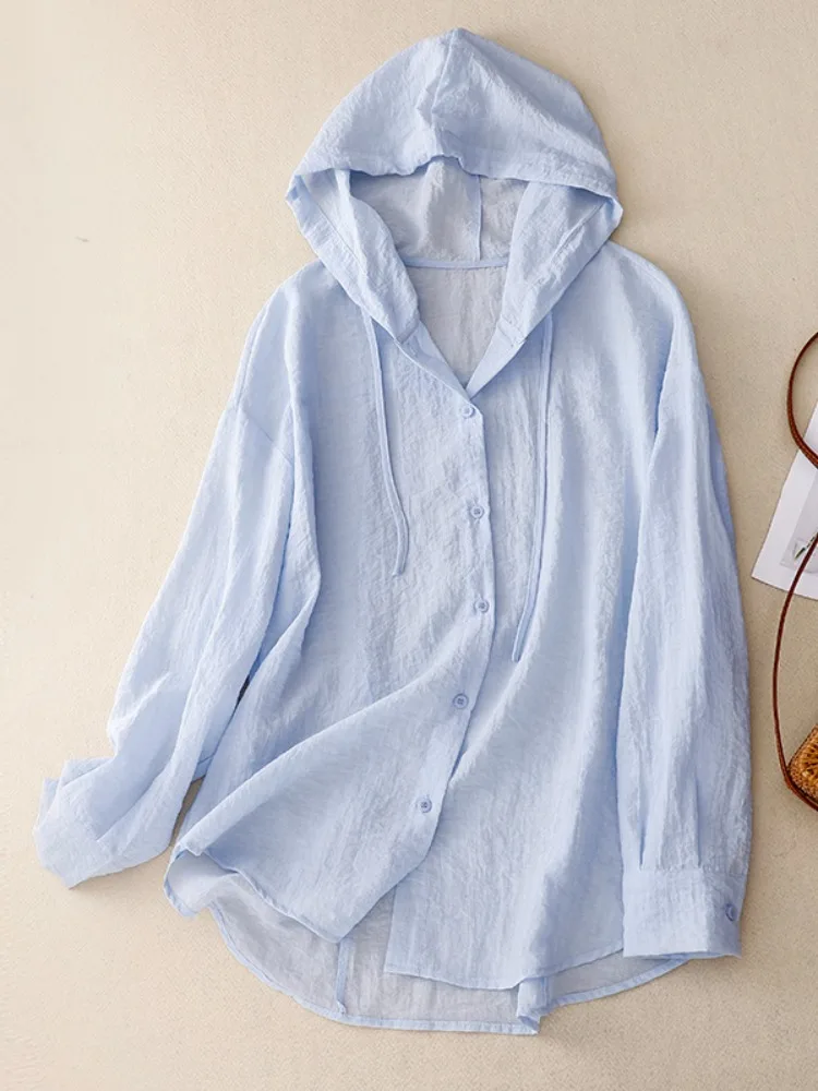 

Женский летний кардиган с капюшоном для защиты от солнца, свободный, повседневный, тонкий, с длинными рукавами, универсальный, для помещений с кондиционером, разных цветов