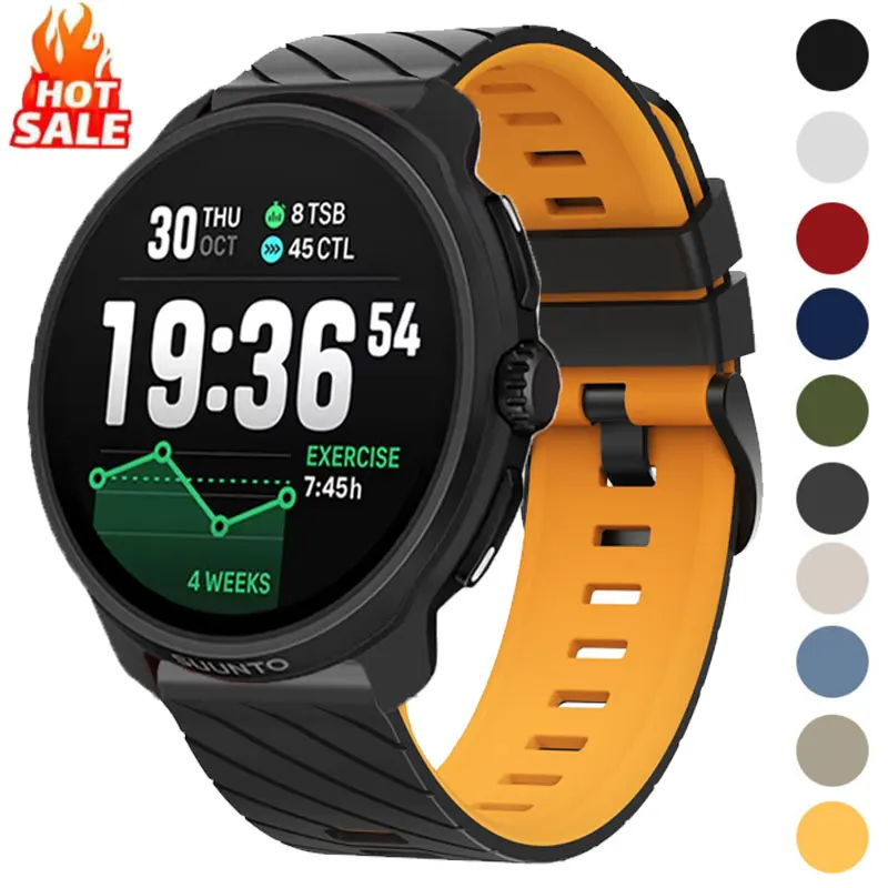 22 مللي متر ل Suunto 9peak 9Baro 9Spartan 7 الرياضة سيليكون حزام ل KOSPET TANK M3 الترا Amazfit GTR 47 مللي متر Garmin Forerunner 265 الفرقة