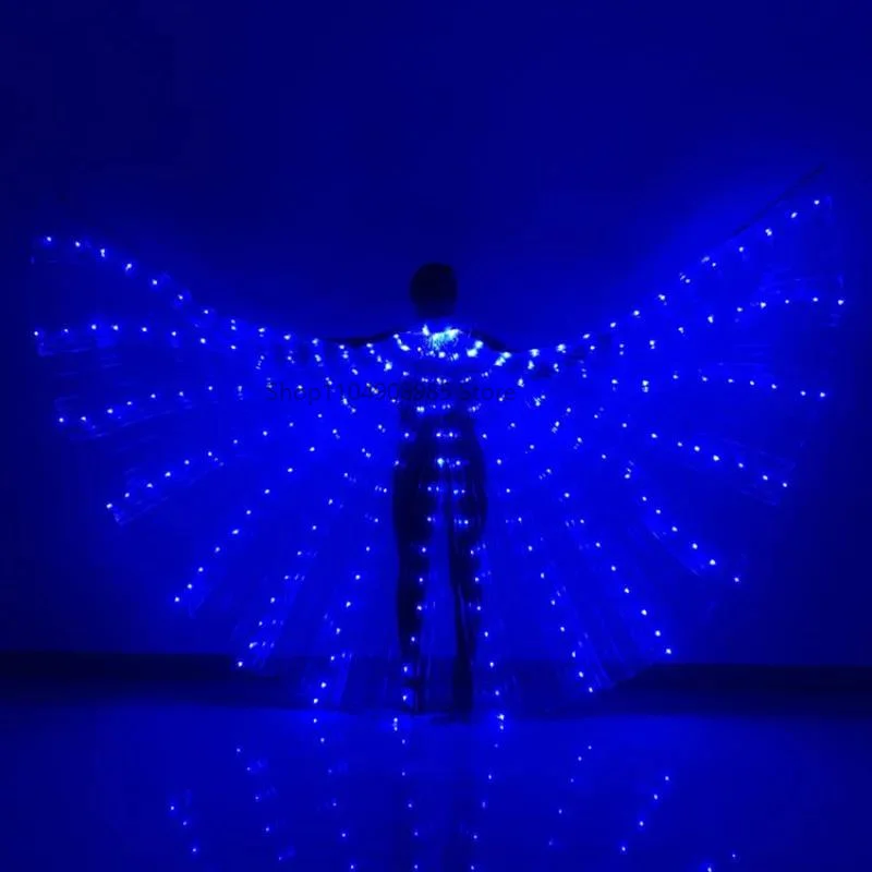 벨리댄스 날개 어린이 성인 야광 이시스 날개 LED 라이트업 날개 여성 소녀 LED 망토 파티 쇼 레이브 할로윈