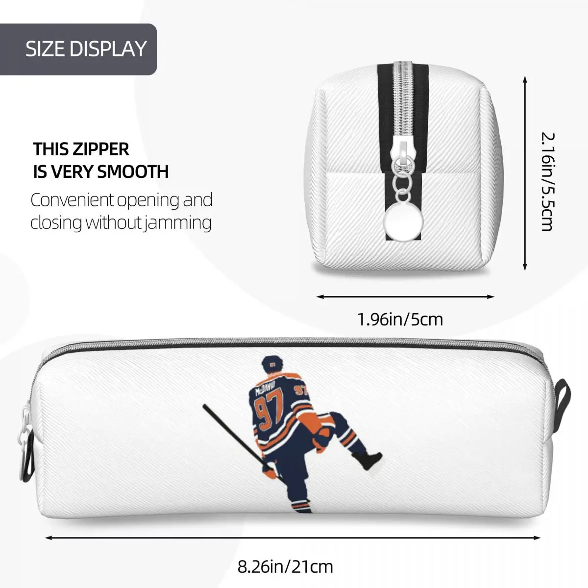 كونور ماك ديفيد 97 لمحبي إدمونتون أويلرز مقلمة سعة كبيرة أكياس القلم صندوق القلم القرطاسية قلم رصاص الحقيبة حقيبة مستحضرات التجميل