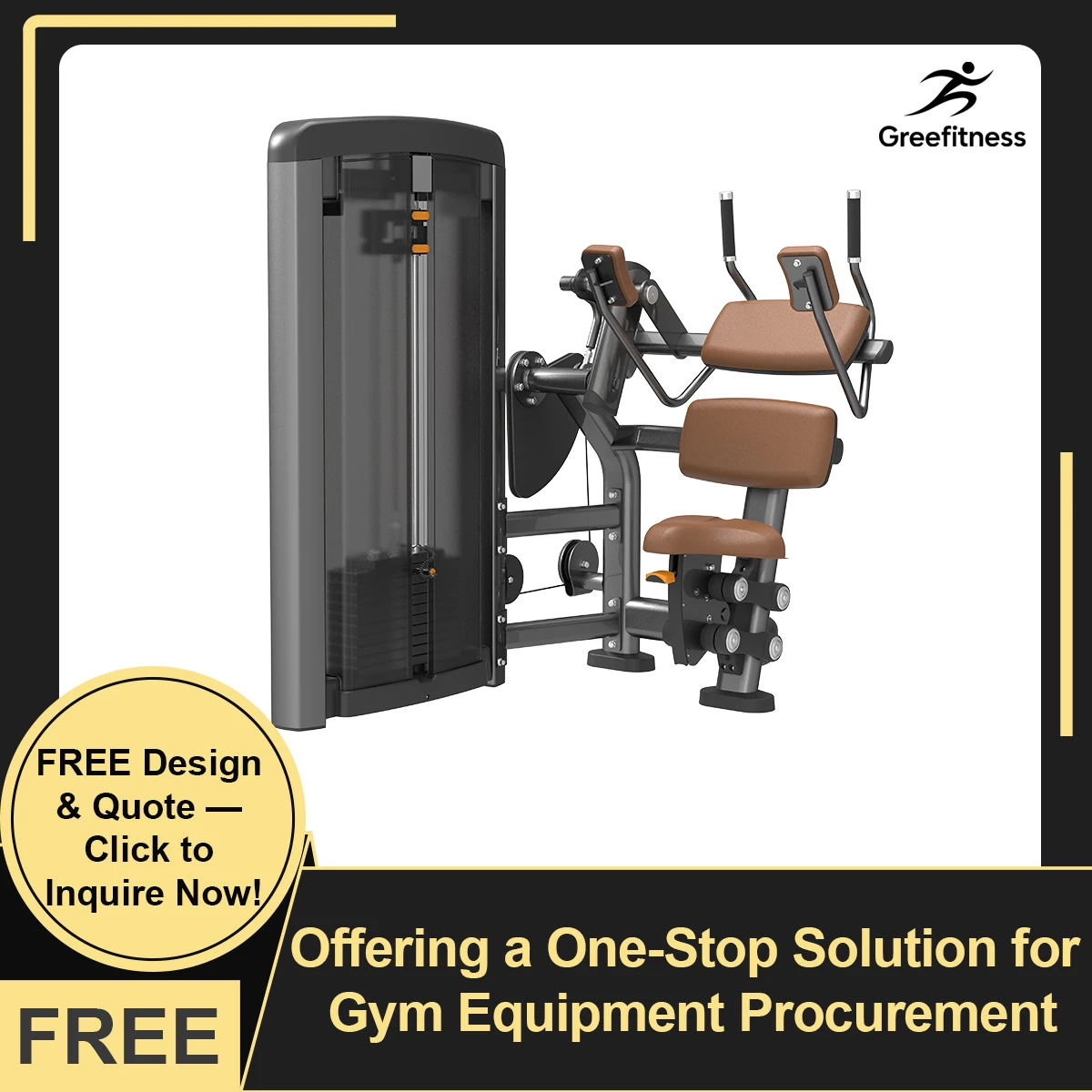 

YTYIN High Quality Factory Sale Abdominal Crunch Machine Pin Load Selection Fitness Equipment OEM/ODM Support