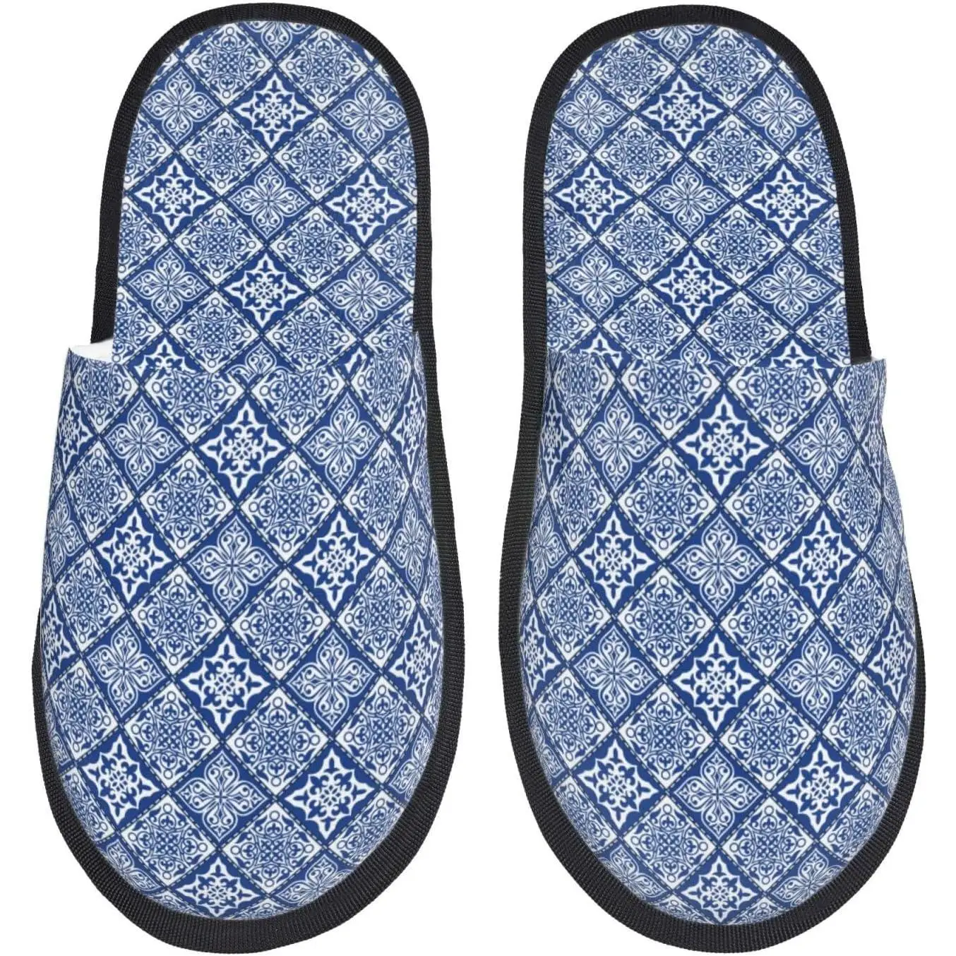 

Stylized Flowers Vintage Boho Print Women'S Fuzzy Slip On Indoor Outdoor Winter House Slippers Guest Slippers for Bedroom Women