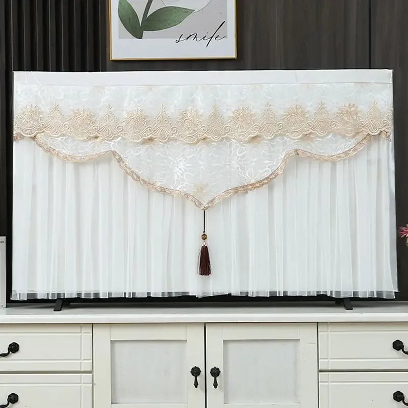 

TV Dust Cover 50 Inch 55 Inch 65 LCD TV Cover Cloth Do Not Take Lace Lip Cloth When Turned On