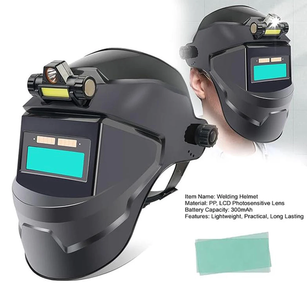 Solar Rechargeable Welding Mask Light Shielding Low-Profile Welding Mask Splashproof Welding Protector Welding Accessories