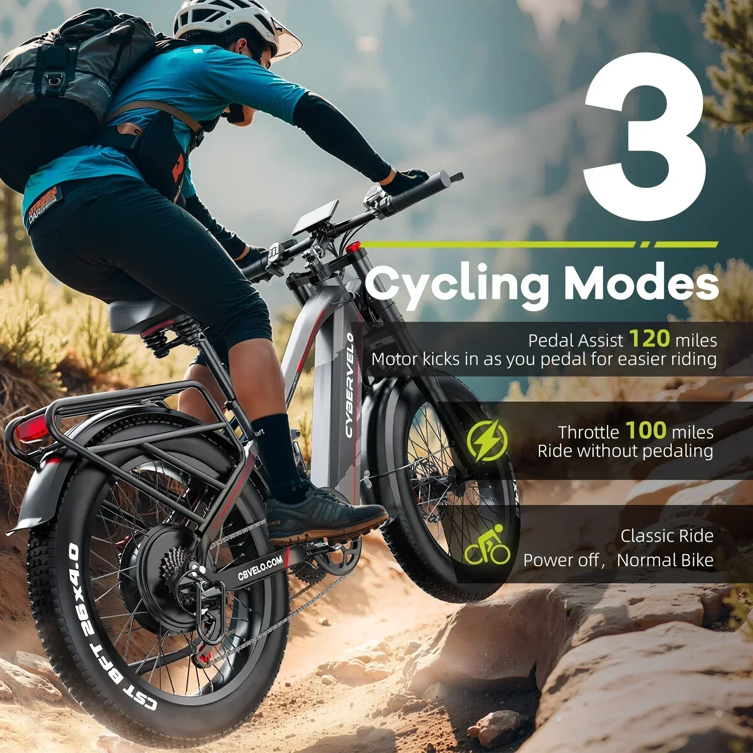 5000W Peak Fat Tire Electric Bike 26