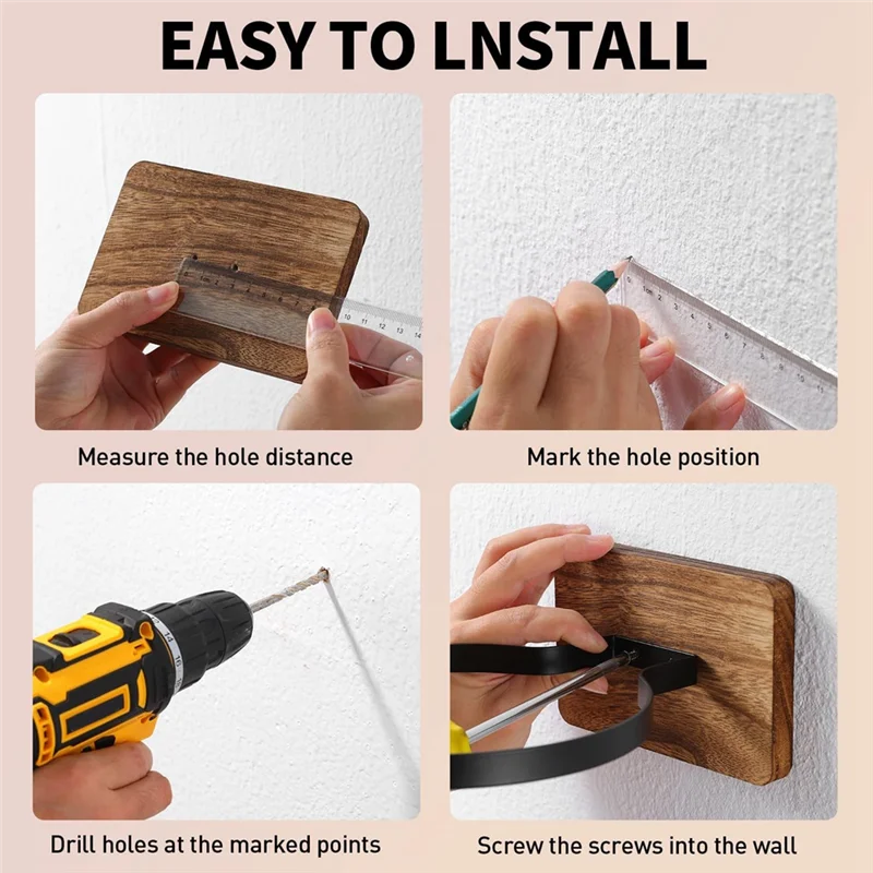 A64T-벽걸이 나무 농구 홀더 4개, 축구 농구 축구 럭비용 공 보관 디스플레이 랙