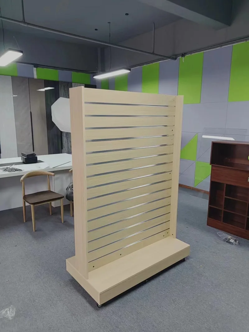 Custom.KIUYA Modern Hot Sale MDF Slatwall  Display Shelf 2 Way Slatwall Tower Display