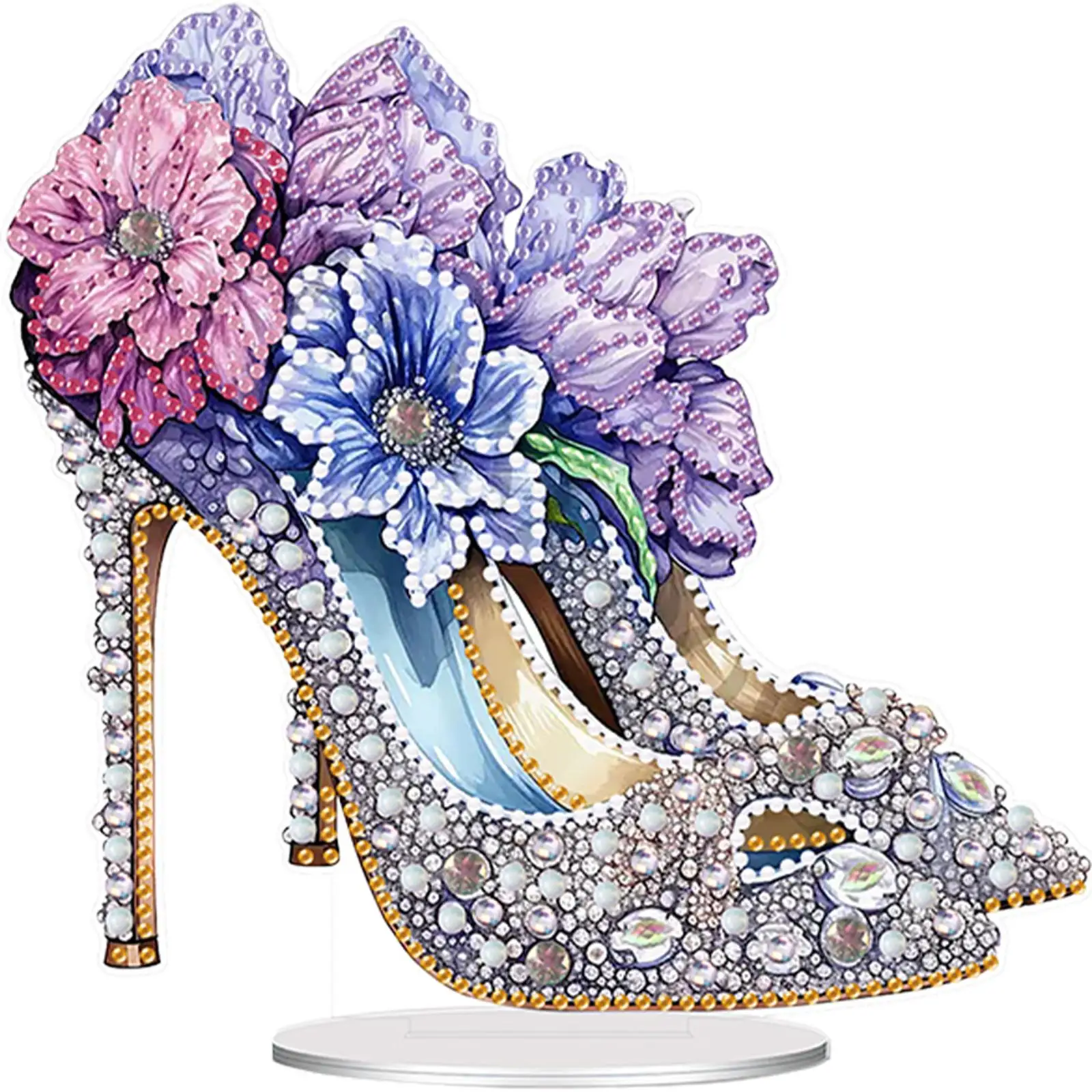 

High Heels Special Shaped Diamond Painting Tabletop Ornaments Kit Elegant Desktop Diamond Art Kits for Home Office Desktop Decor