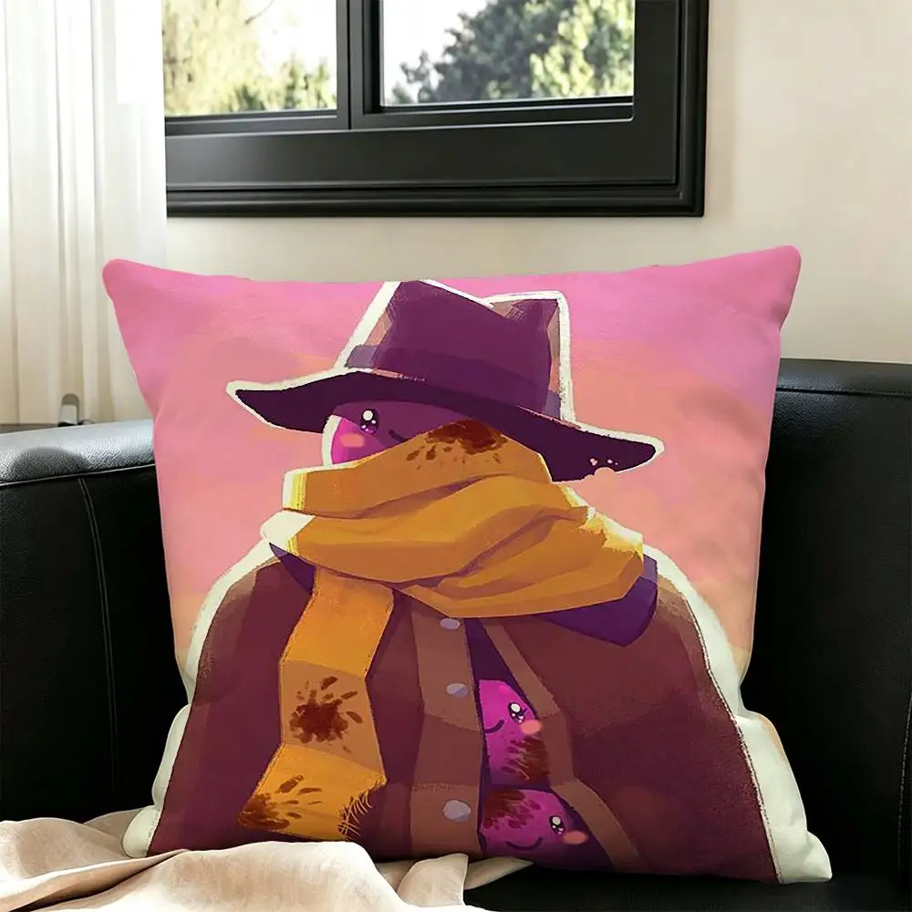 cute Naughty Slime Rancher Poster  Pillow Case Square Double-Sided Sofa Cushion Cover Bedroom Bedside Pillow