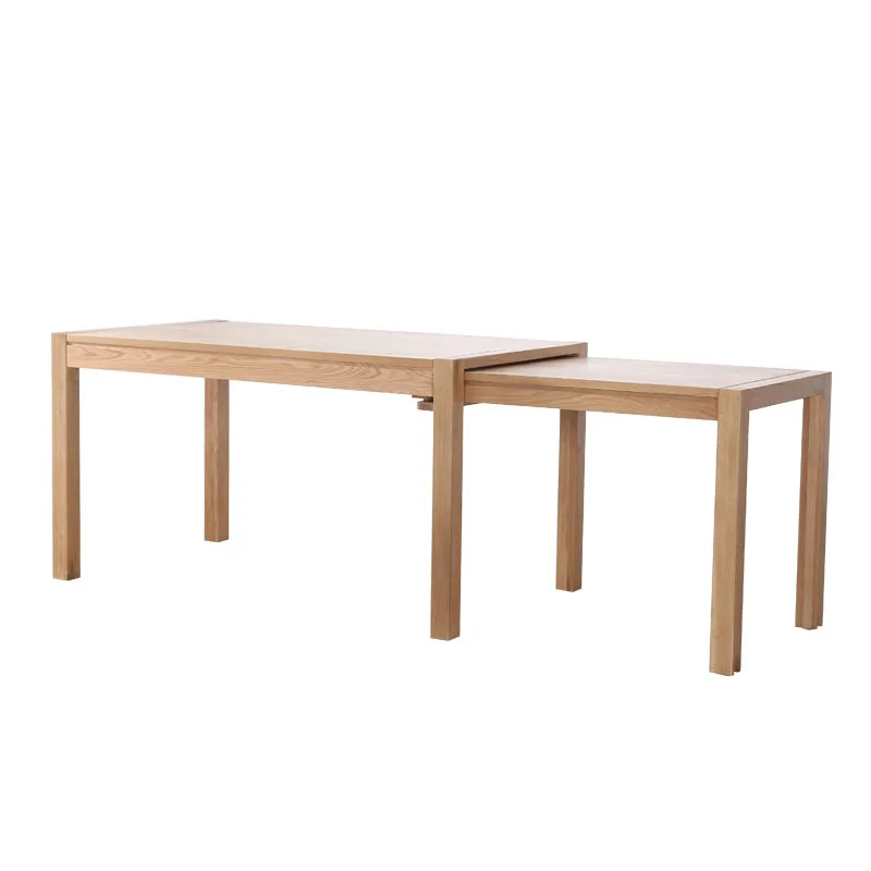 

Joined dining table Nordic all solid wood retractable Japanese simple table and chair combination small apartment white oak