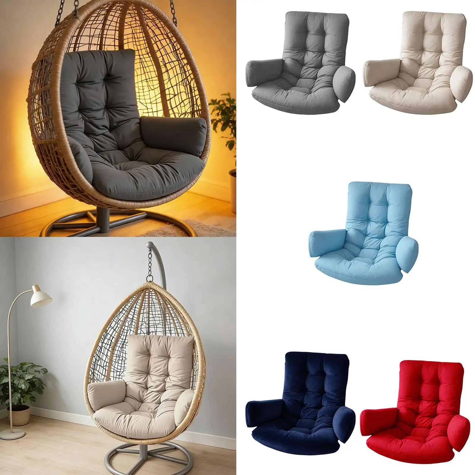 Garden Swing Seat Pad Swing Cushion Outdoor Hanging Chair Cushion for Outdoor Furniture