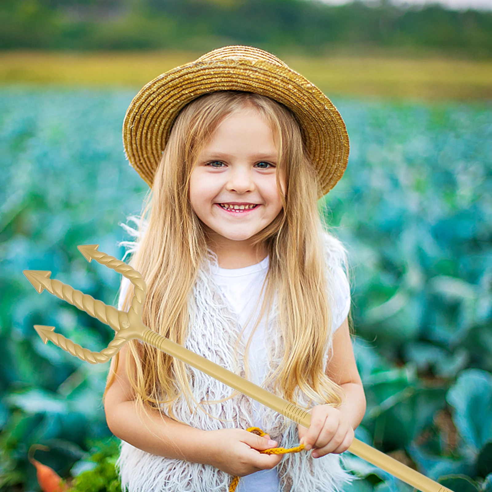 

Halloween Three pronged Scepter Prop Fork Costume Accessory Demon Decor Lightweight Portable Detachable Plastic Party