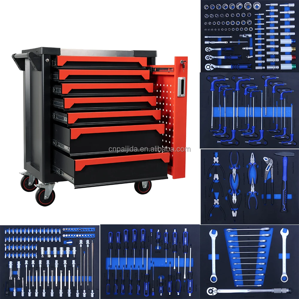 خزائن أدوات صناعية قابلة للقفل - مراجعة Tools Trolley For Workshop وسعره