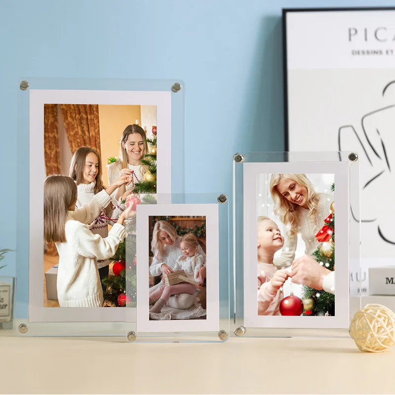 

Customized.-border Hot Sale 7inch Acrylic Screen Video Transparent Frame LCD Player Electronic Music Cloud Photo Album