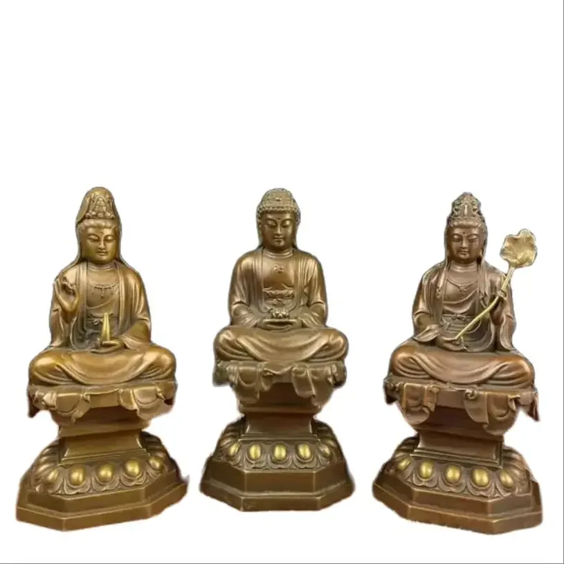 Metal sitting pan tilt Western Three Saints One set of decorations, home and office cultural and creative ornaments