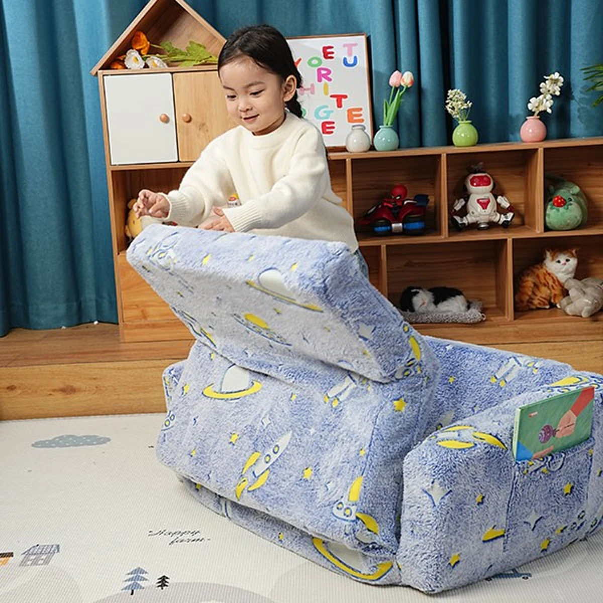 Children'S Small Folding Sofa Kindergarten Cartoon Boy Girl Recliner Chair Baby Tatami Lazy Sofa