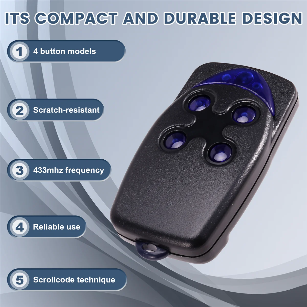 FLO4RS 433 МГц пульт дистанционного управления открыванием гаражных ворот пульт дистанционного управления 4-кнопочный передатчик