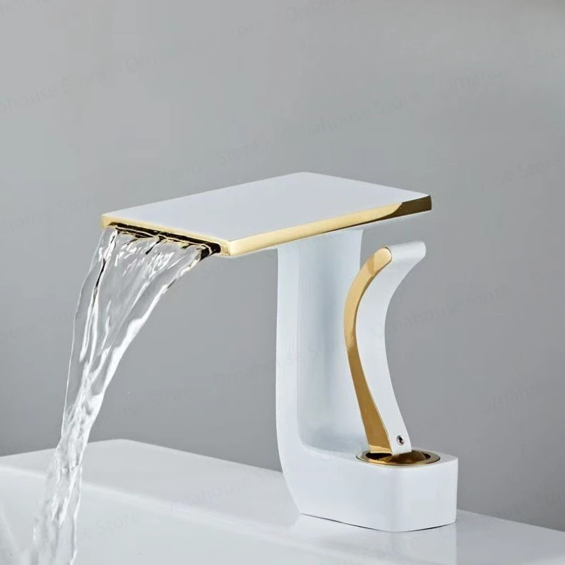 

Creative All Copper Faucet High-end Luxury Washbasin Hot and Cold Faucet Bathroom Basin Faucet Ceramic Valve Core