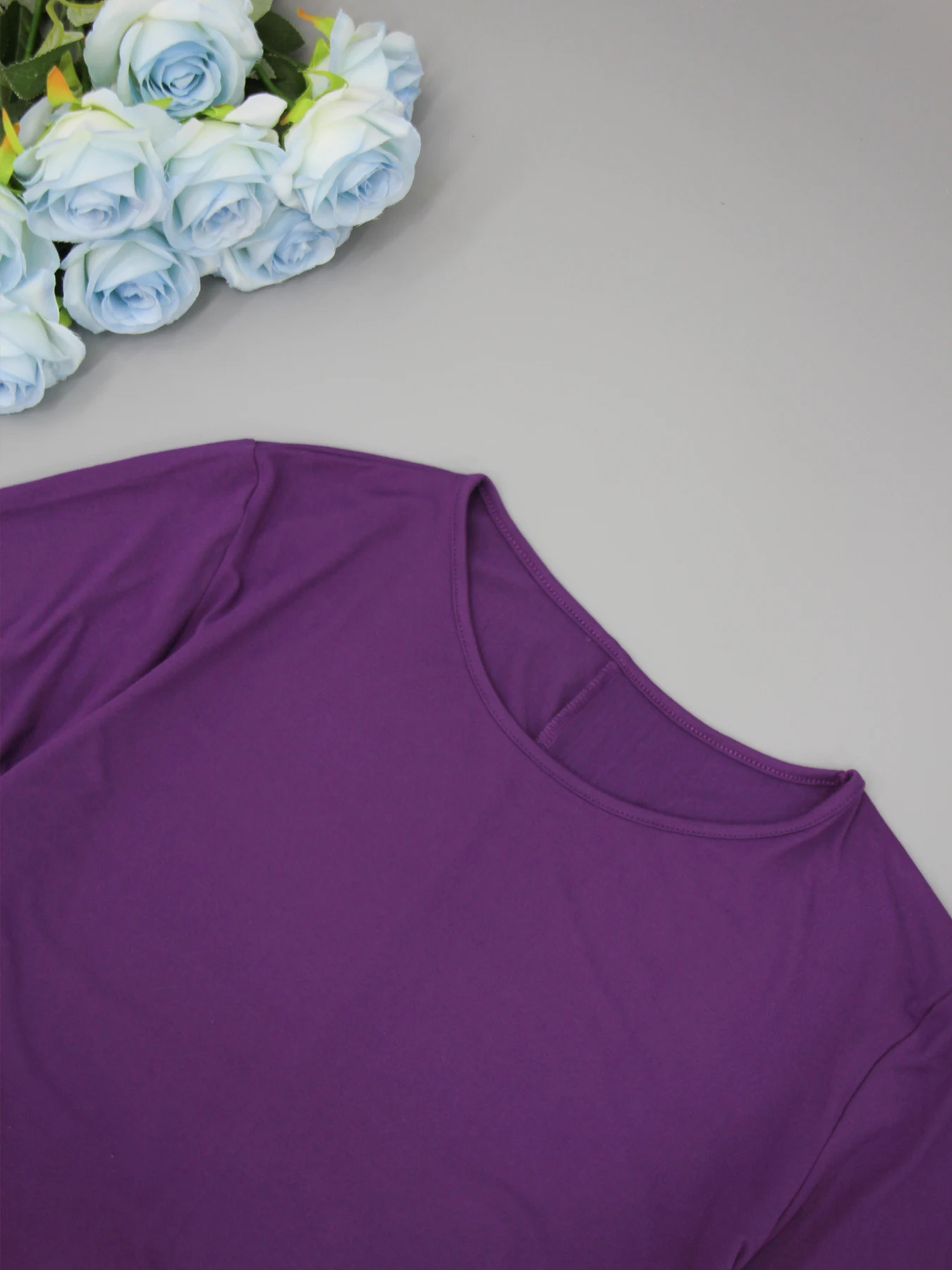 Lockeres, lässiges Damenkleid mit Rundhalsausschnitt und langen Ärmeln in Übergröße, einfarbig, mit Einzel- oder Innenbekleidung – sowohl zu Hause als auch draußen