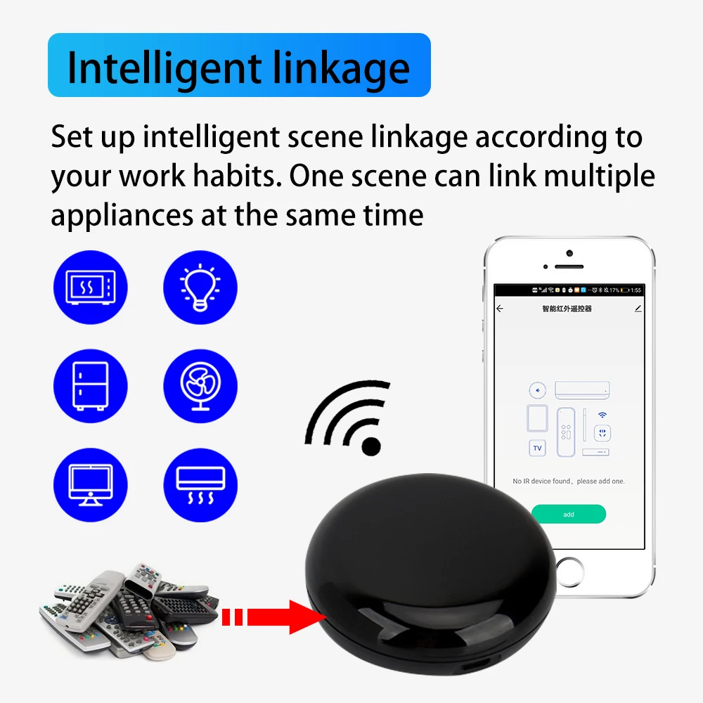 IHSENO Tuya WiFi IR Remote Control Smart Home Controller Universal Infrared for TV  Air Conditioner Works with Alexa Google Home