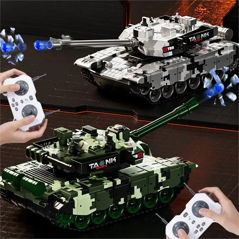 

13Ch Rc Car for Boys Remote Control Tank Battle Simulate Radio-Controlled Clawer with Sound Light 3 Control Mode Children Gift