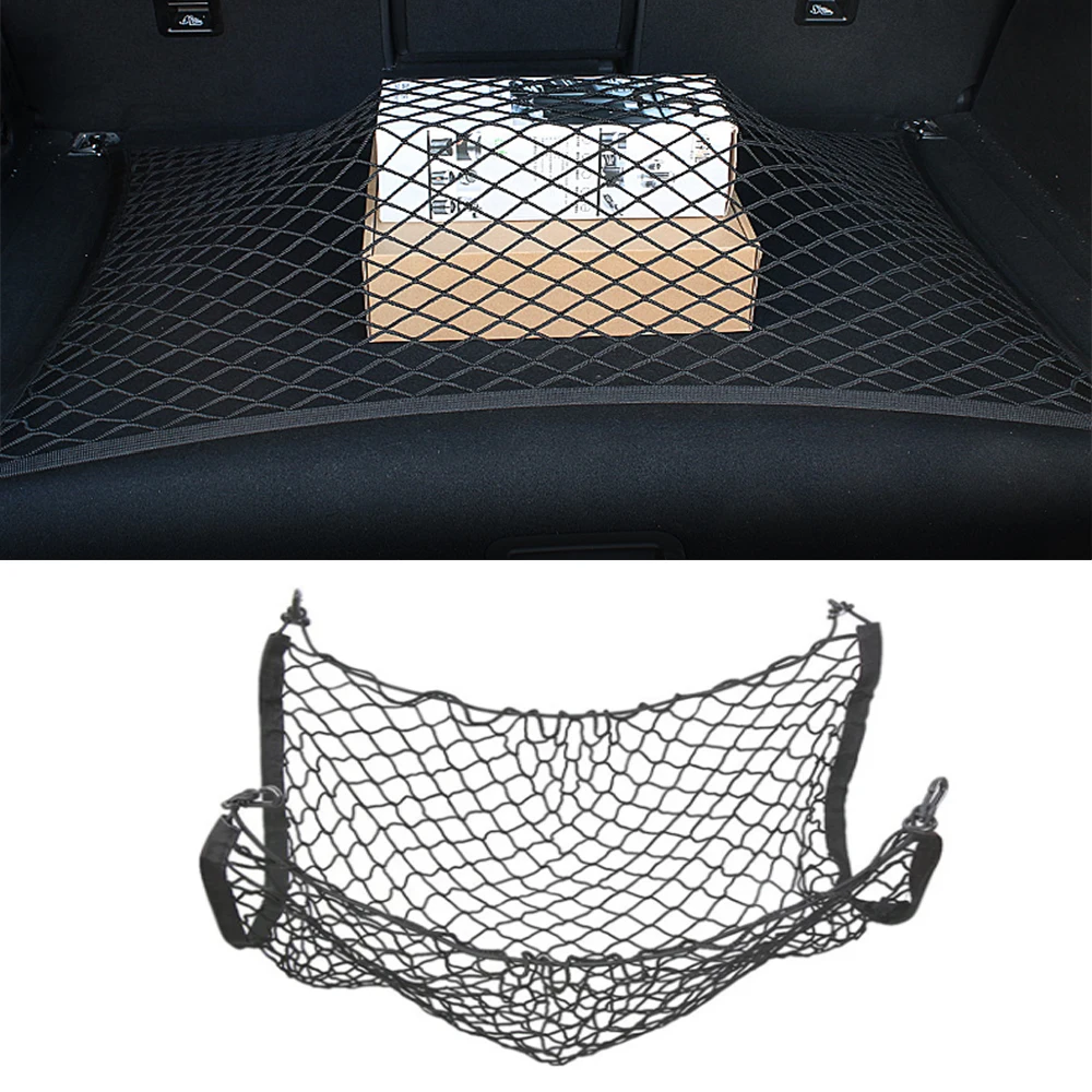 For Audi A4 B9 B8 A3 8Y 8P 8V A5 A6 Q3 Q5 Q7 Car Trunk Net Luggage Nylon Mesh Truck Storage Organizer Network Pocket Accessories