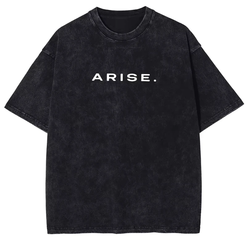 ARISE Solo Leveling T-shirt Manga Graphic T Shirt Vintage Washed Cotton Tshirts Short Sleeve Oversized Tee Men Women Clothing