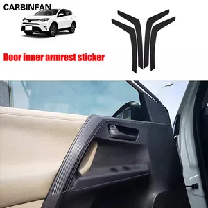 اكسسوارات السيارات ألياف الكربون فيلم الباب ملصق الذراع الداخلي لتويوتا RAV4 RAV-4 2015 2016 2017 2018 2019 6 لوحة المبيعات الرئيسية BN44 00599A - No4