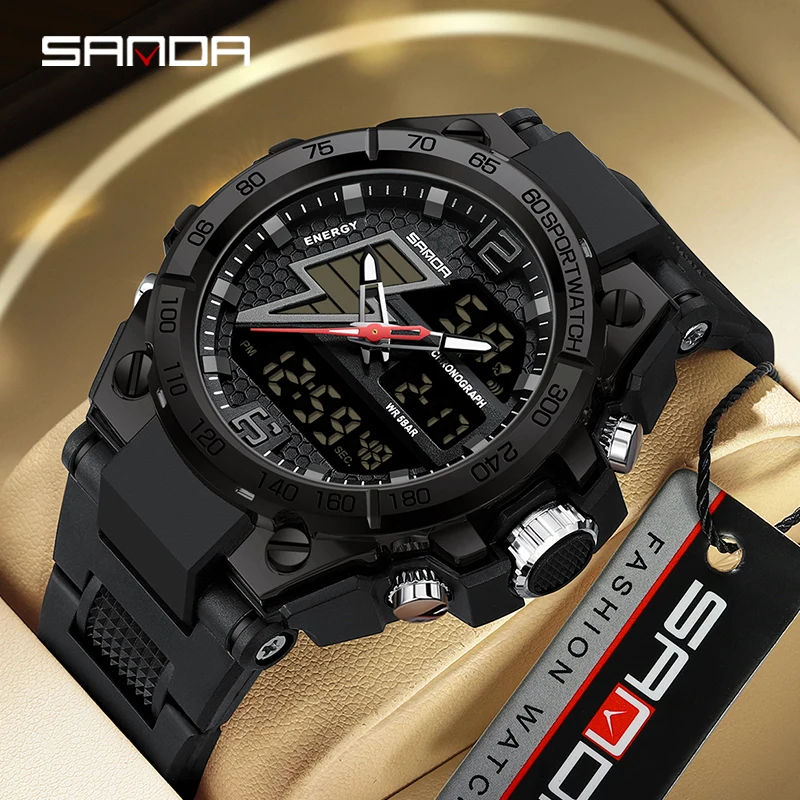 

SANDA 6137 2024 Top Brand Men's Watches 5ATM Waterproof Sport Military Wristwatch Quartz Watch for Men Clock Relogio Masculino