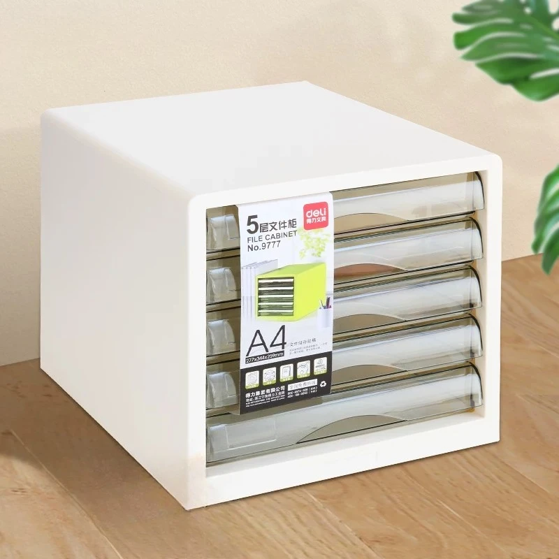 Clear Drawer File Cabinet, Stackable Plastic Document Organizer for Desktop, Multi-Tier Storage Box for Office & Home