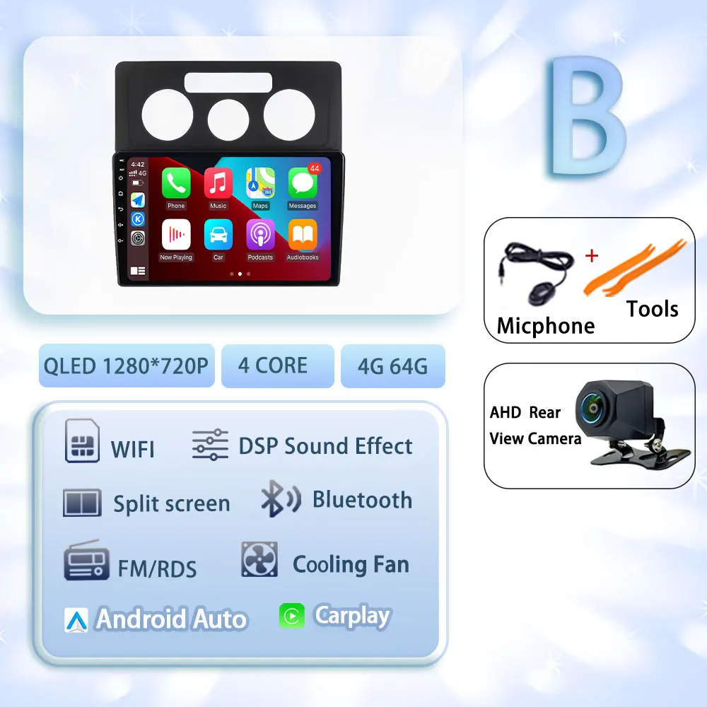 Android 15 Voor VW Volkswagen Caddy 3 2 K III 2004-2010 Autoradio Multimedia Video Player Navigatie stereo GPS Geen 2din geen dvd 4G